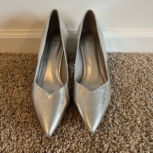 ASOS Shiny Silver Block Heels